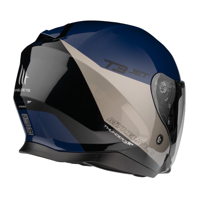 Otwarty kask motocyklowy MT OF504SV Thunder 3 SV Jet Xpert A17 silver-blue