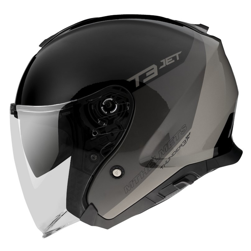 MT OF504SV Thunder 3 SV Jet Xpert C2 czarno-szary otwarty kask motocyklowy