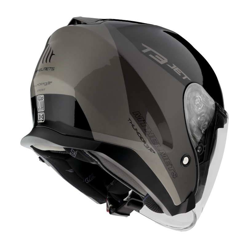 MT OF504SV Thunder 3 SV Jet Xpert C2 czarno-szary otwarty kask motocyklowy
