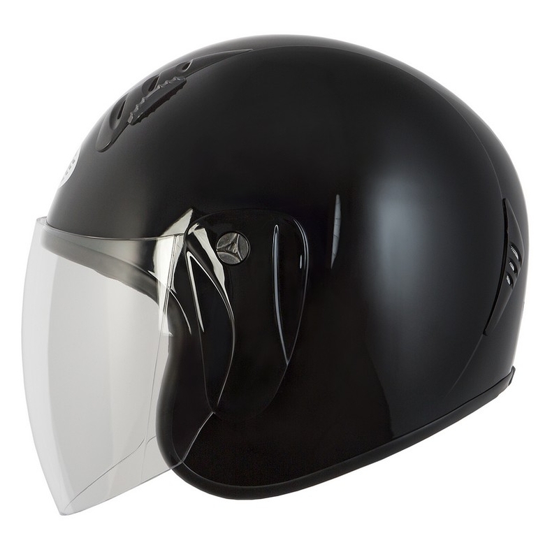Otwarty kask motocyklowy Ozone HY-818 czarny połysk - II. jakość