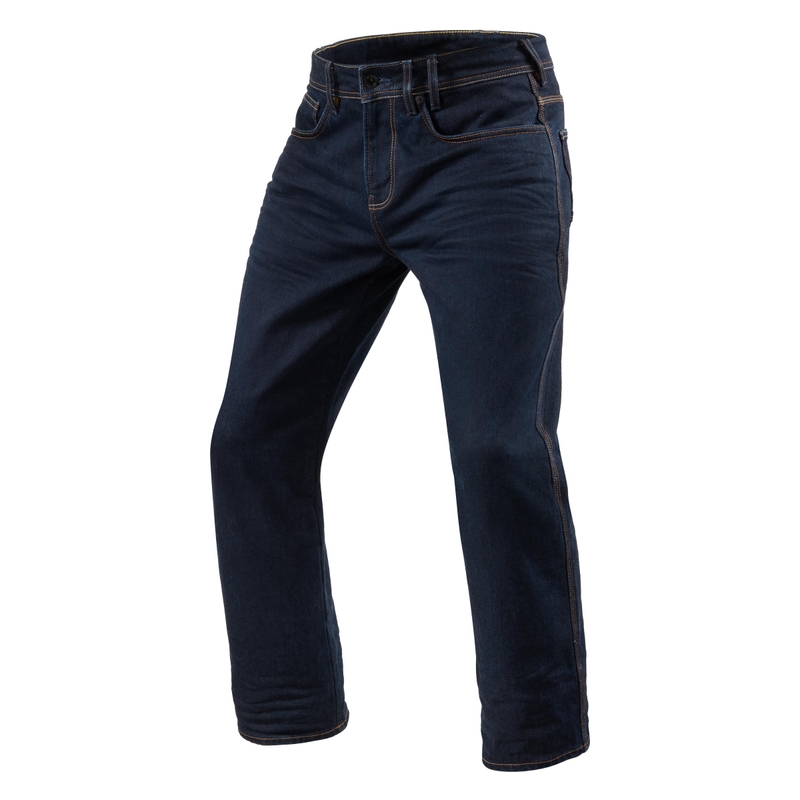 Jeansy motocyklowe Revit Philly 3 LF dark blue cropped