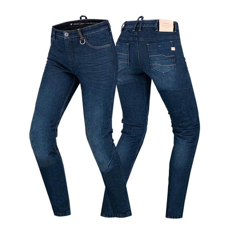 Damskie jeansy motocyklowe Shima Devon w kolorze ciemnoniebieskim