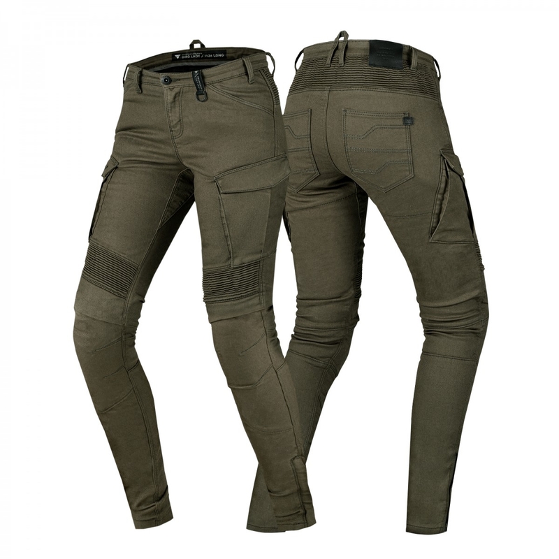 Damskie jeansy motocyklowe Shima Giro 2.0 khaki. wyprzedaż