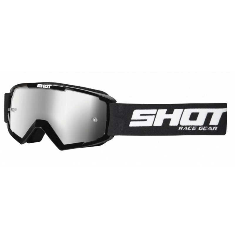 Gogle motocrossowe dla dzieci Shot Rocket czarne (srebrna pleksi)
