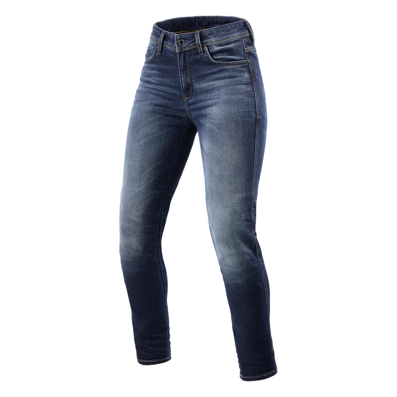 Damskie jeansy motocyklowe Revit Marley SK blue cropped