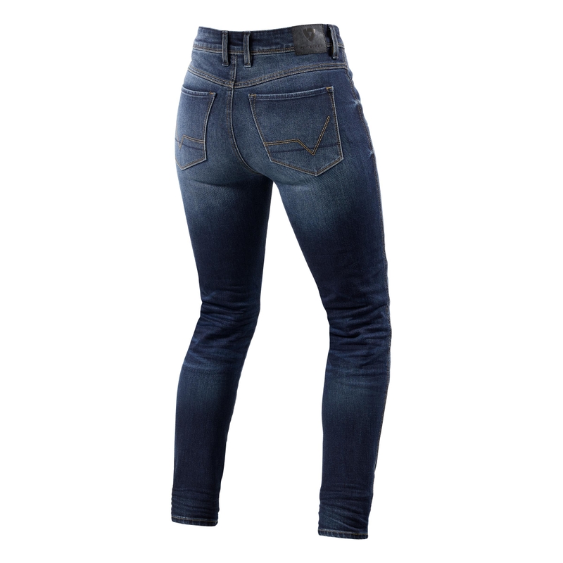 Damskie jeansy motocyklowe Revit Marley SK blue cropped