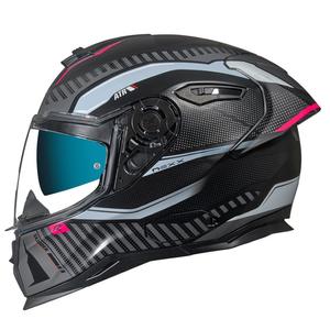 Integralny kask motocyklowy NEXX SX.100R Skidder czarno-szaro-różowy wyprzedaż