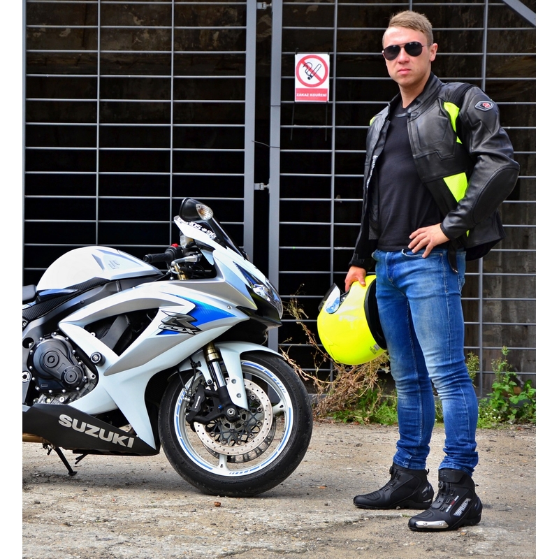 Kurtka motocyklowa Tschul 850 czarno-fluo żółta wyprzedaż
