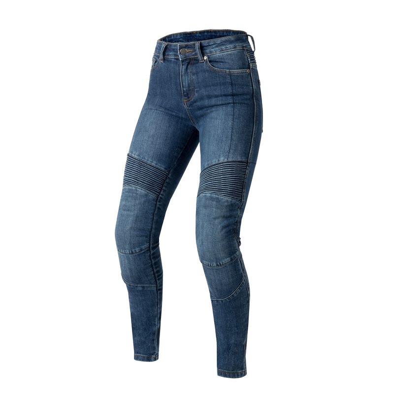 Damskie jeansy motocyklowe Ozone Agness II wydarte niebieskie wyprzedaż