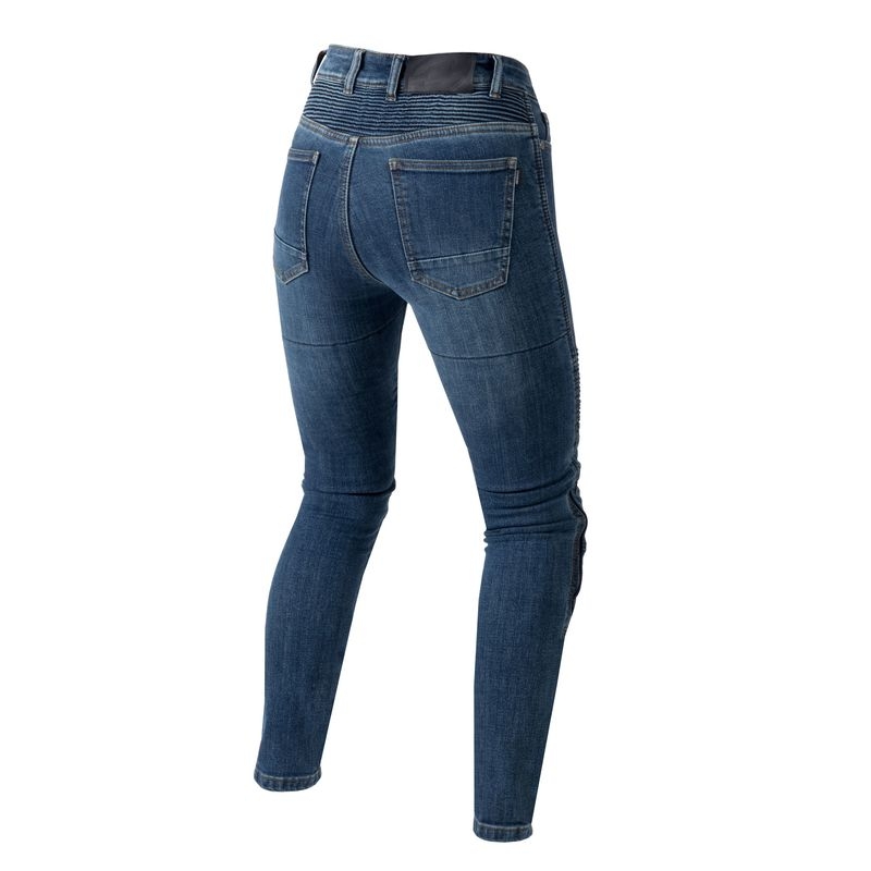 Damskie jeansy motocyklowe Ozone Agness II wydarte niebieskie wyprzedaż