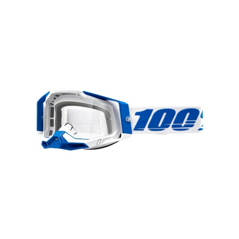 Gogle motocrossowe 100% RACECRAFT 2 Isola niebiesko-białe (clear plexi)
