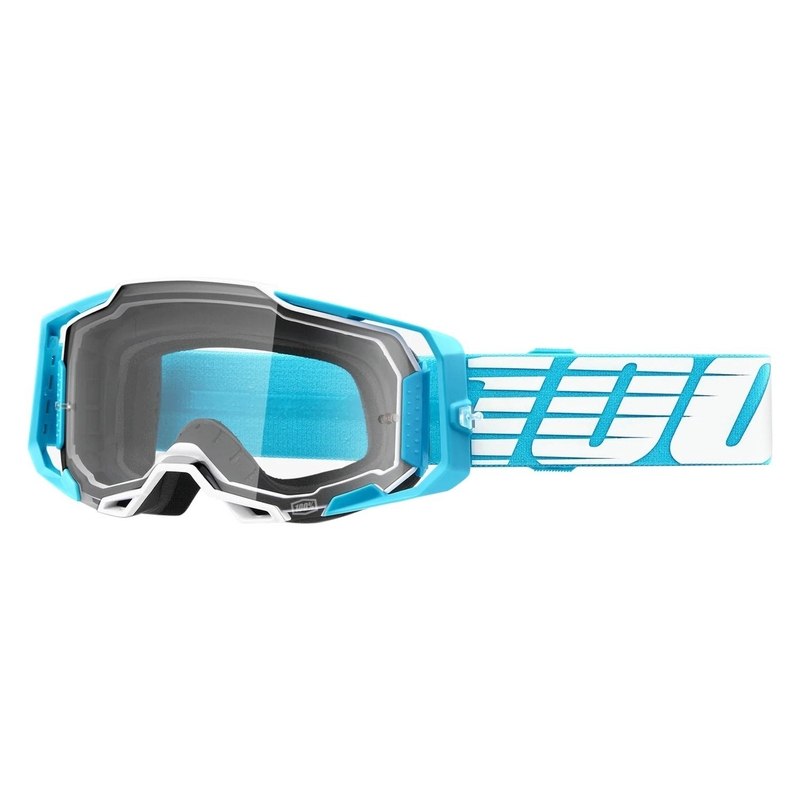 Gogle motocrossowe 100% ARMEGA Oversized Sky turquoise (clear plexi)
