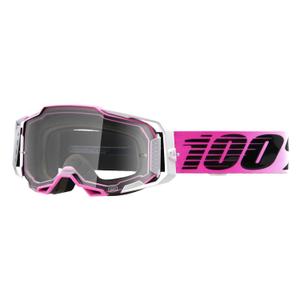 Gogle motocrossowe 100% ARMEGA Harmony black-white-pink (clear plexi)