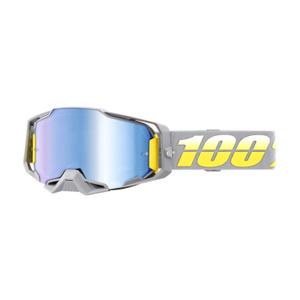 Gogle motocrossowe 100% ARMEGA Complex żółto-szare (niebieska pleksi)