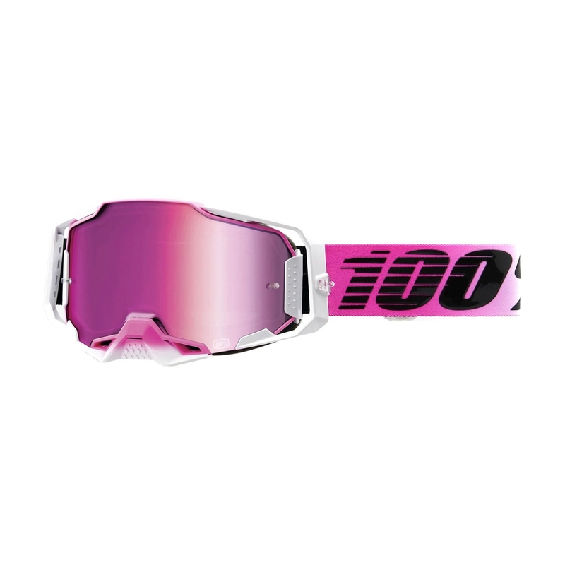 Gogle motocrossowe 100% ARMEGA Harmony black-white-pink (pink plexi)
