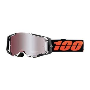 Gogle motocrossowe 100% ARMEGA Blacktail HIPER pomarańczowo-czarne (srebrna plexi)