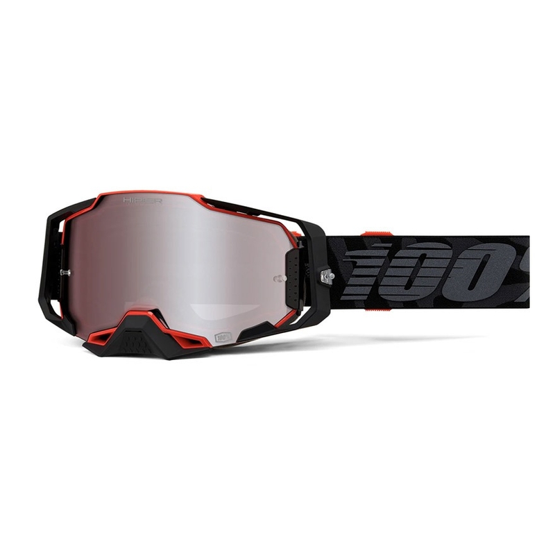 Gogle motocrossowe 100% ARMEGA Renen HIPER czerwono-czarne camo (srebrna plexi)