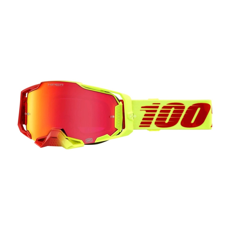 Gogle motocrossowe 100% ARMEGA Solaris HIPER red-yellow (red plexi)