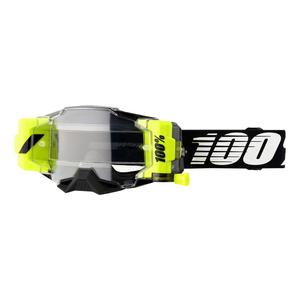 Gogle motocrossowe 100% ARMEGA FORECAST white-black-fluo yellow (clear plexi)