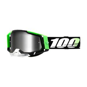 Gogle motocrossowe 100% RACECRAFT 2 Calcutta green-white-black (silver plexi)