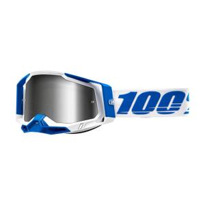 Gogle motocrossowe 100% RACECRAFT 2 Isola white-blue (silver plexi)