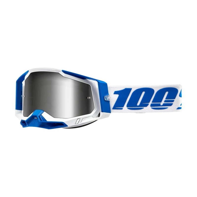 Gogle motocrossowe 100% RACECRAFT 2 Isola white-blue (silver plexi)
