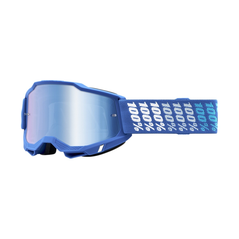 Gogle motocrossowe 100% ACCURI 2 Yarger biało-niebieskie (niebieska plexi)