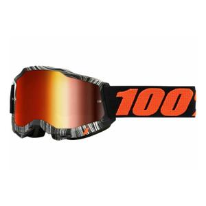 Gogle motocrossowe 100% ACCURI 2 Geospace orange-black (red plexi)