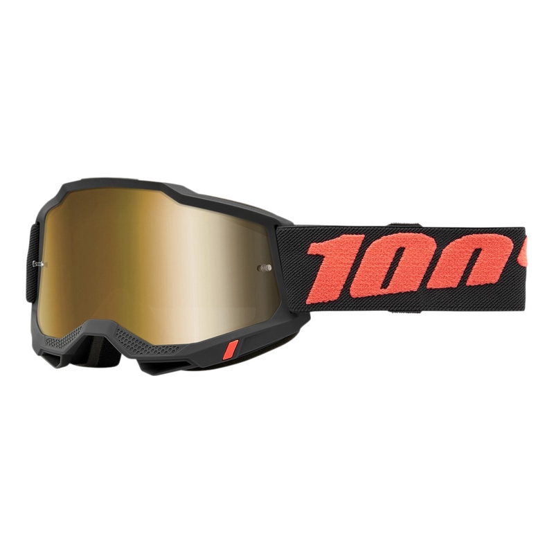 Gogle motocrossowe 100% ACCURI 2 Borego czerwono-czarne (złota plexi)