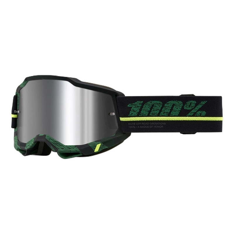 Gogle motocrossowe 100% ACCURI 2 Overlord żółto-zielono-czarne (srebrna plexi)