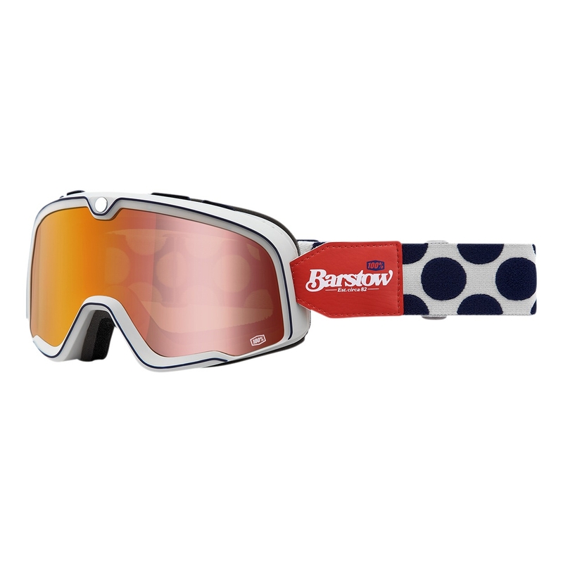 Okulary 100% BARSTOW Hayworth czerwono-niebiesko-białe (czerwona plexi)