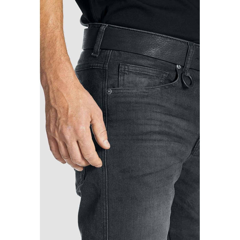 Jeansy motocyklowe PANDO MOTO Robby Slim czarne wyprzedaż