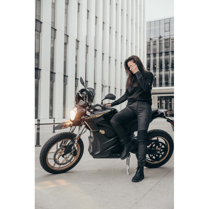 Damskie jeansy motocyklowe PANDO MOTO Kusari Kev czarne. wyprzedaż