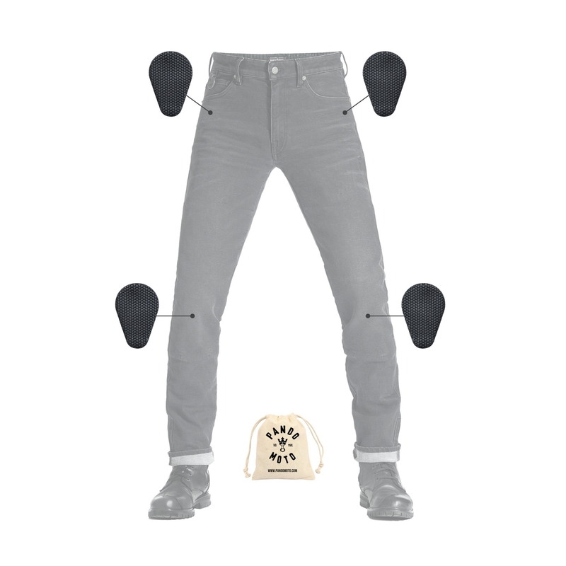 Jeansy motocyklowe PANDO MOTO Boss Dyn czarne wyprzedaż