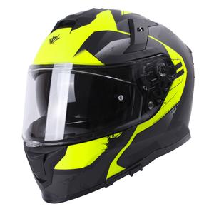 Integralny kask motocyklowy RSA Rapid czarno-siwo-fluo-żółty