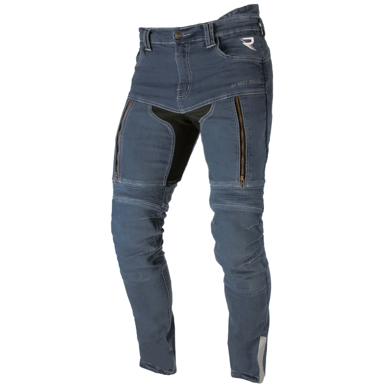 Jeansy kevlarowe na motocykl Street Racer Denim sprane niebieskie wyprzedaż