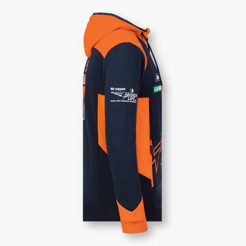Bluza dziecięca KTM Red Bull Racing Zip niebiesko-pomarańczowa