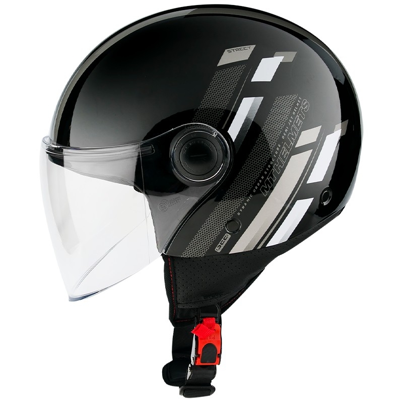 MT Street Scope D2 otwarty kask motocyklowy czarno-szary błyszczący wyprzedaż