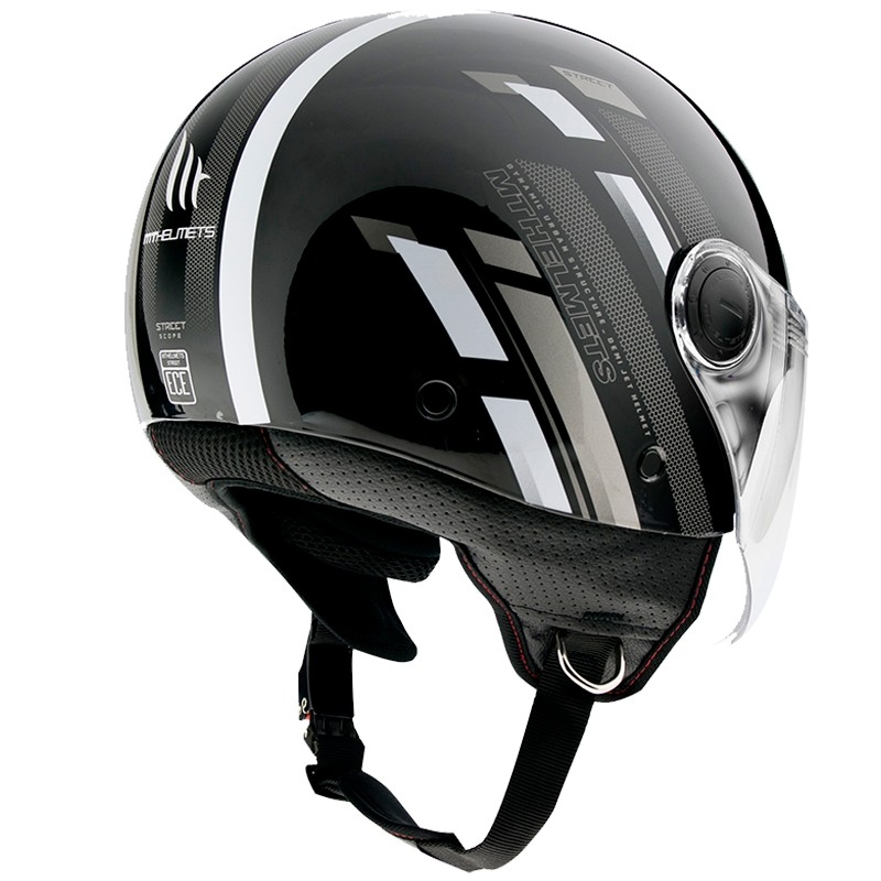 MT Street Scope D2 otwarty kask motocyklowy czarno-szary błyszczący wyprzedaż