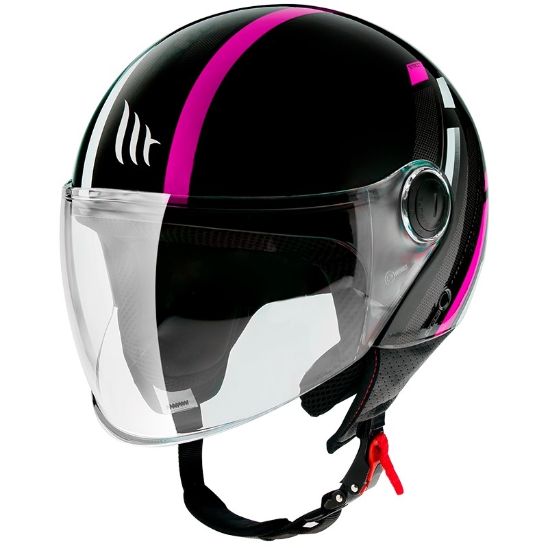 MT Street Scope D8 otwarty kask motocyklowy czarny-szary-fluo różowy błyszczący wyprzedaż