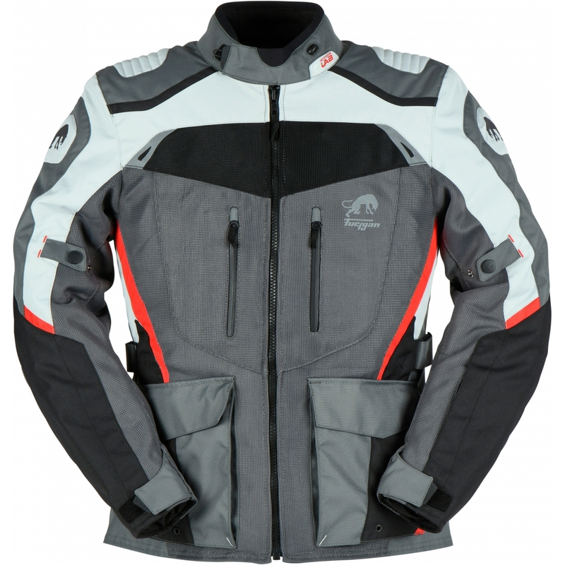 Kurtka motocyklowa Furygan Apalaches Vented 2in1 szaro-czerwono-czarna
