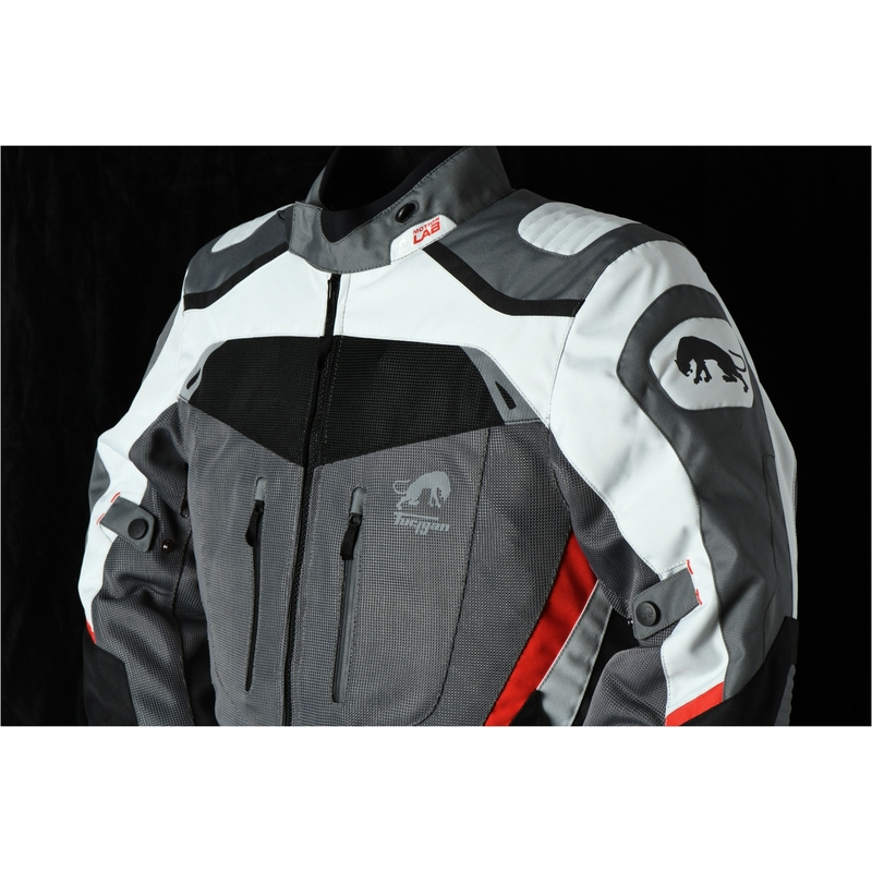 Kurtka motocyklowa Furygan Apalaches Vented 2in1 szaro-czerwono-czarna