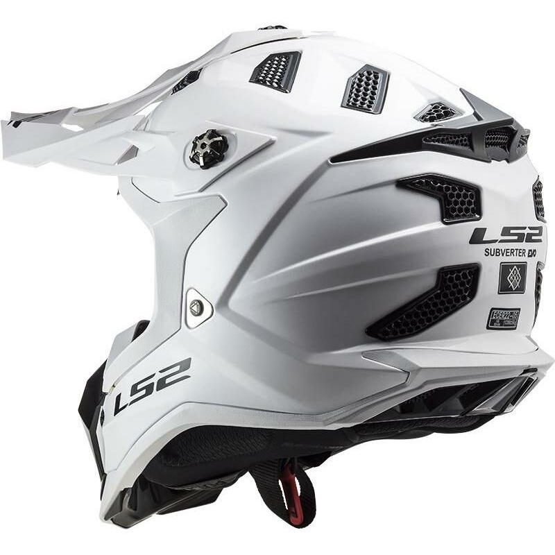 Kask motocrossowy LS2 MX700 Subverter Single Mono biały błyszczący
