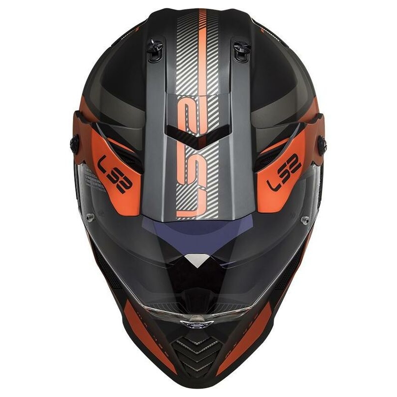 Kask Enduro LS2 MX436 Pioneer Evo Adventurer czarno-pomarańczowy matowy