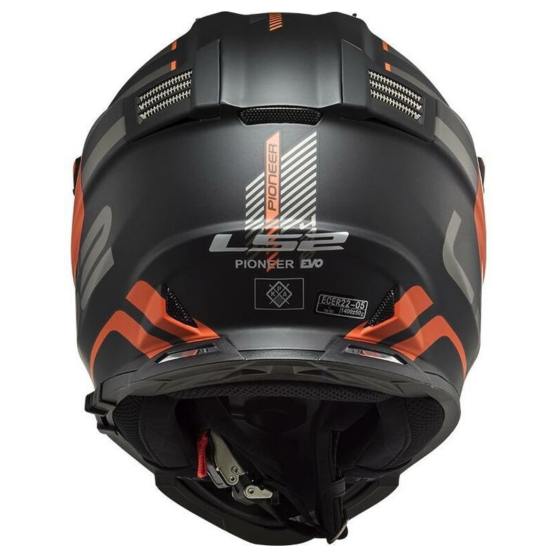 Kask Enduro LS2 MX436 Pioneer Evo Adventurer czarno-pomarańczowy matowy