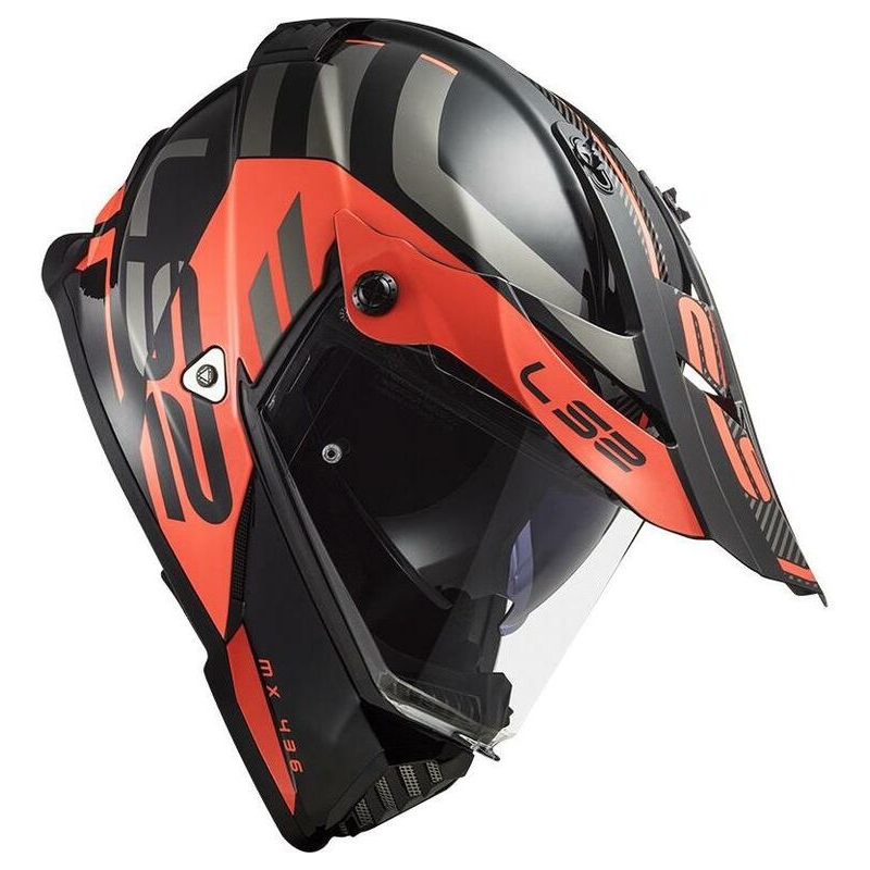 Kask Enduro LS2 MX436 Pioneer Evo Adventurer czarno-pomarańczowy matowy