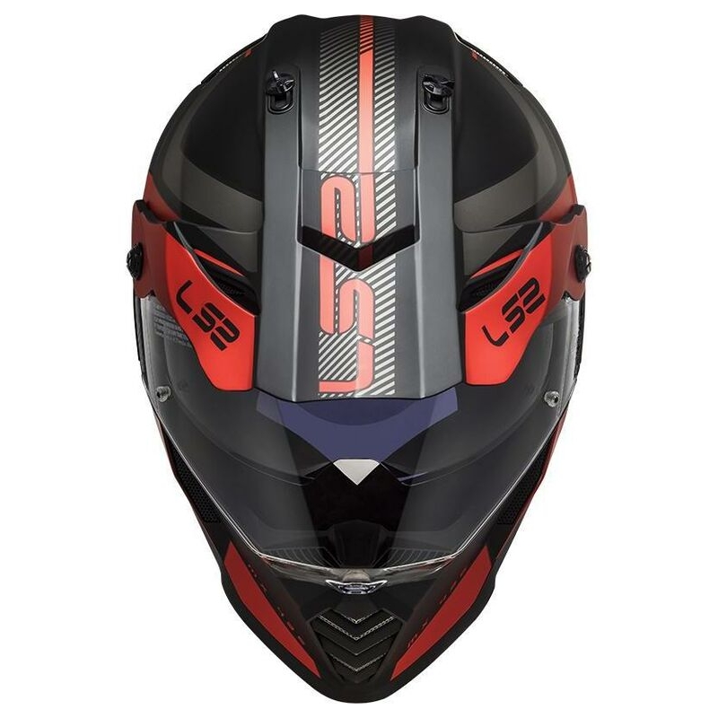 Kask Enduro LS2 MX436 Pioneer Evo Adventurer czarny-czerwony matowy