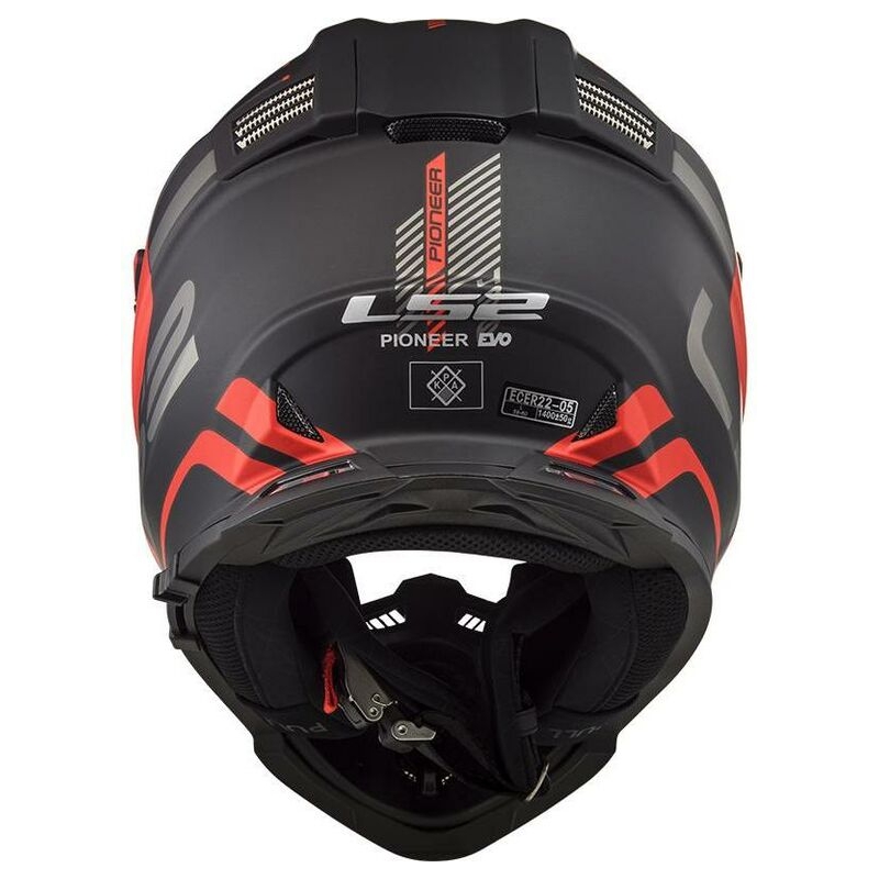 Kask Enduro LS2 MX436 Pioneer Evo Adventurer czarny-czerwony matowy