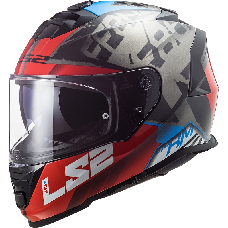 LS2 FF800 Storm Sprinter black-red-titanium integralny kask motocyklowy