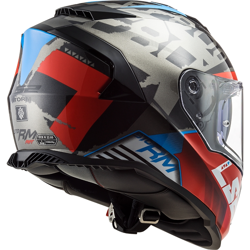 LS2 FF800 Storm Sprinter black-red-titanium integralny kask motocyklowy